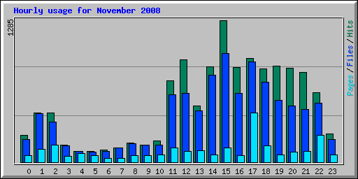 Hourly usage for November 2008