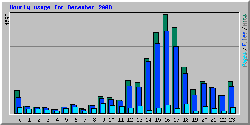 Hourly usage for December 2008