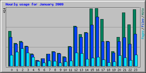 Hourly usage for January 2009