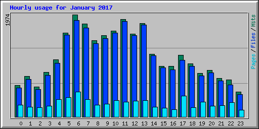 Hourly usage for January 2017